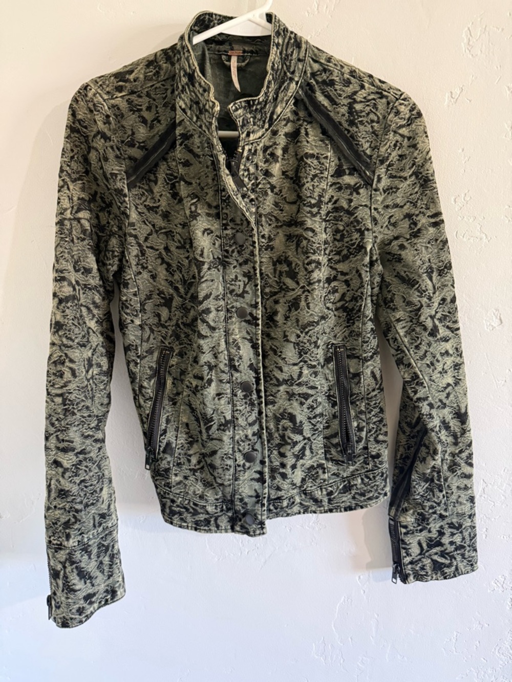 Free People - Women’s Distressed Military-Style Jacket